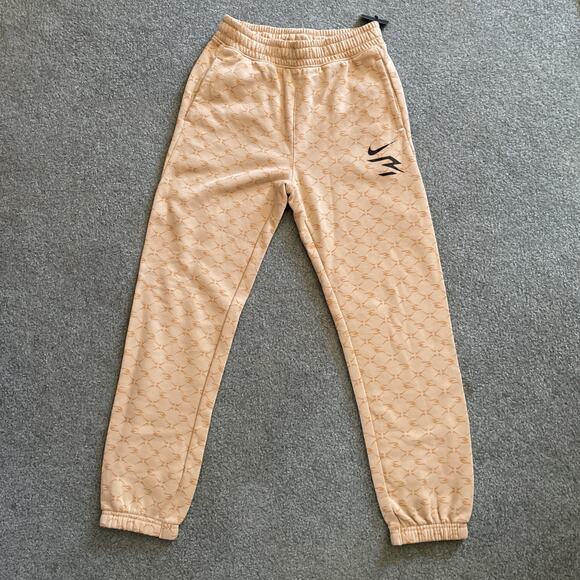 Nike 3BRAND Boys All Over Print Fleece Pants Size Big Kids Large 12 13 Yrs Beige - Picture 1 of 9